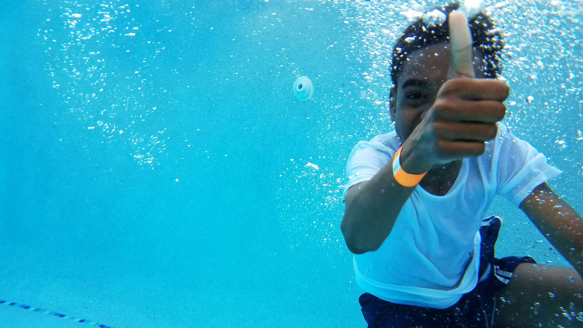 Child swim lesson supported by the Engineered Good partnership