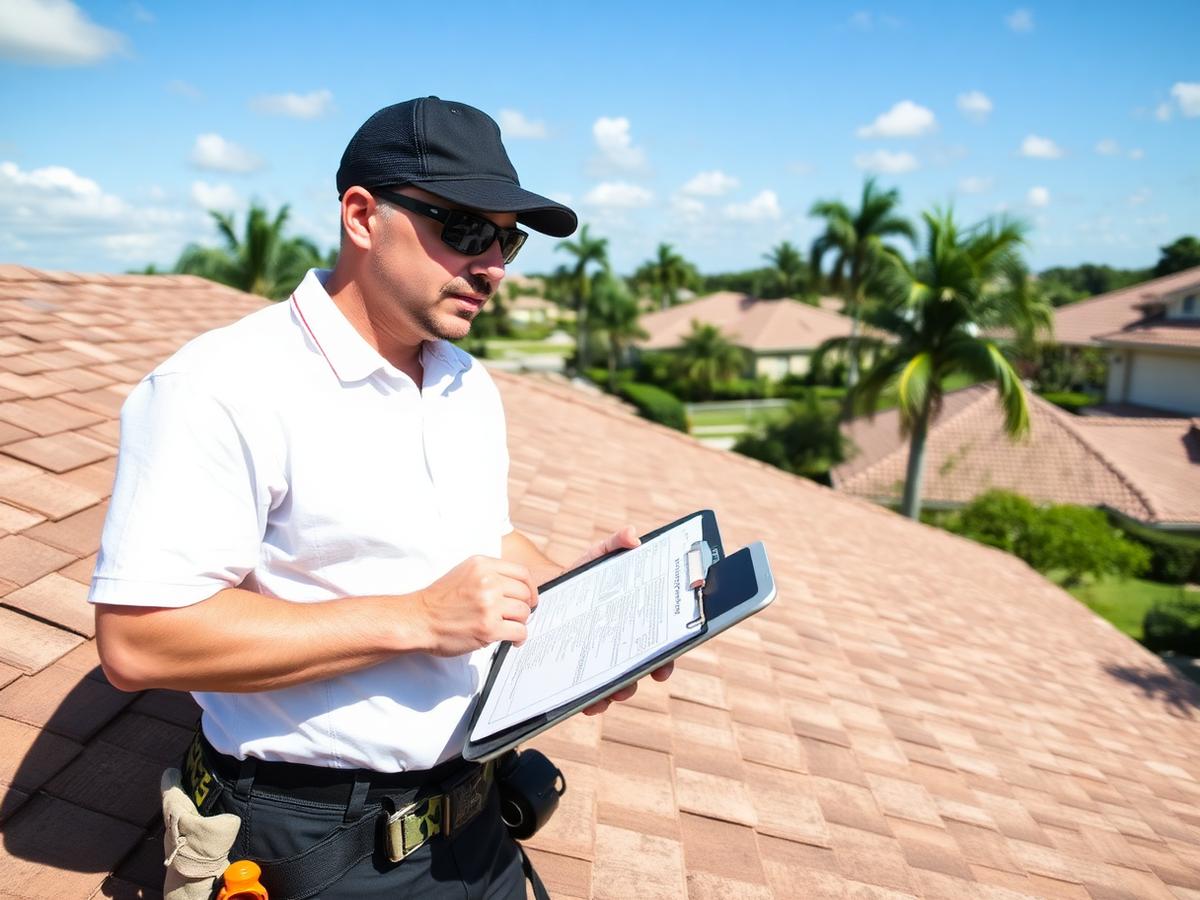Roof inspector documenting a residential roof